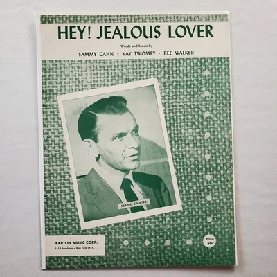Hey! Jealous Lover Frank Sinatra 1956 Sheet Music Piano Ukulele Vocal Barton VTG - Image 1 of 4