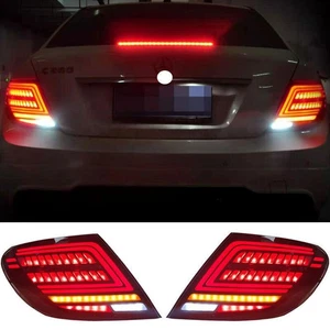 For Mercedes W204 C250 C300 2007-2014 Rear Lamps Dynamic Smoked LED Tail Light - Picture 1 of 7