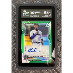Bowman Chrome Jazz Chisholm 2021 refractor verde radiocontrol automático #CRA-JC/99 9,5 automático 10 - Imagen 1 de 2