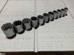 Vintage Craftsman Series 1/2 Drive 12 Point Socket Set Lot Of 11 SAE MADE IN USA - Picture 1 of 21