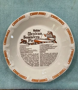 Plato de pastel Watkins vintage 1983 6481 - Tarta de sombrero mexicano con receta 10 1/2" - Imagen 1 de 4