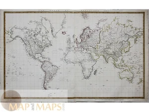 World on Mercator Projection – Antique Map Greenland and Antarctica by SDUK 1841 - Picture 1 of 12