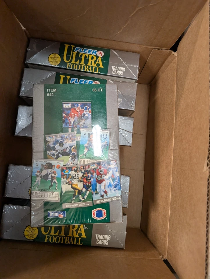 Одна коробка 1991 Fleer Ultra футбол в заводской упаковке розничной коробке Favre RC 36 пакетов - Изображение 1 из 1
