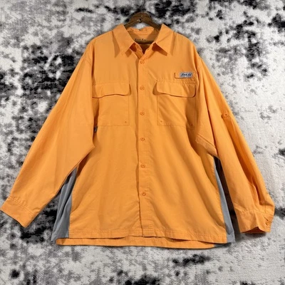 Bimini Bay 衬衫男式尺寸特大号橙色口袋钓鱼性能 — 第 1/4 张图片