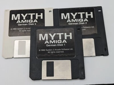 Myth (AMIGA)  3 x 3,5" original Disketten (Deutsch) - (System3, 1992) - Bild 1 von 2