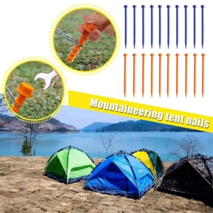 10PCS Glow in The Dark Tent Stakes Pegs Heavy Duty Plastics Camping Tarp Long - Picture 1 of 17