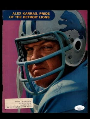 Alex Karras JSA Autógrafo Vintage Firmado Deportes Ilustrados Cubierta Leones Foto 1 de 2