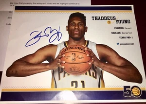 Thaddeus Young San Antonio Spurs NBA auto autograph 8X10 basketball photo + COA - Picture 1 of 10