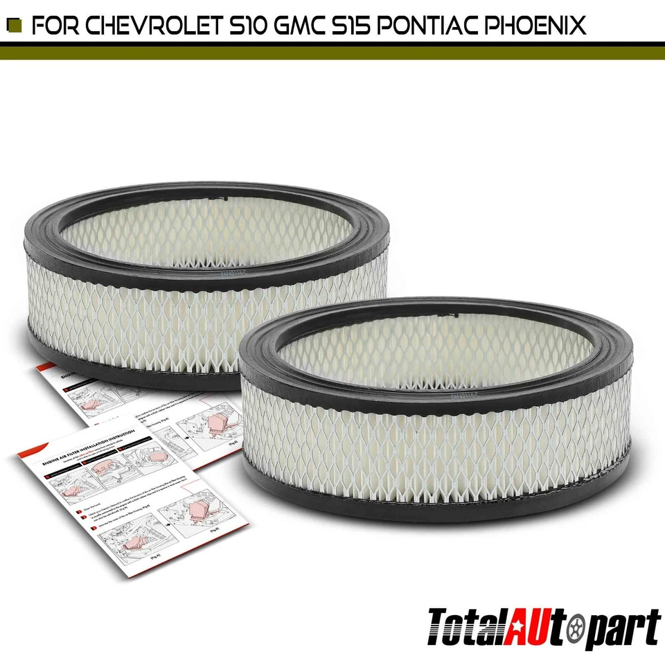 2Pcs Engine Air Filter for Chevrolet Camaro 1982-1986 Oldsmobile Buick Century - Image 1 of 4