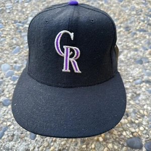 Vintage 90s Colorado Rockies New Era Diamond Collection Fitted Hat Cap Size 7 - Picture 1 of 8