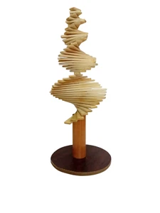 Handgefertigte Holzspirale Tannenbaum Figur Natur Wohndeko Weihnachten Jordan - Bild 1 von 10