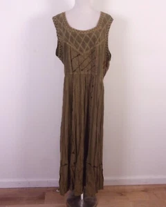 vintage 90s M.P.H. NOS NWT Deadstock Rayon Dress Ethnic Hippie Boho Festival 2X - Picture 1 of 5