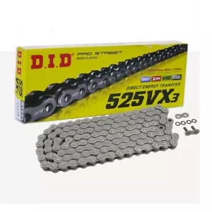 DID x Ring Motorbike Chain 525VX3 With 118 Rolls Open With Rivet Link - Bild 1 von 1