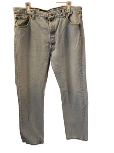 Levis 501 Button Fly verwaschene blaue Herrenjeans 40 x 32 (L6) - Bild 1 von 6