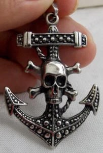 Stainless Steel Anchor With Skull & Crossbones Pendant Only #ST335 - Picture 1 of 6
