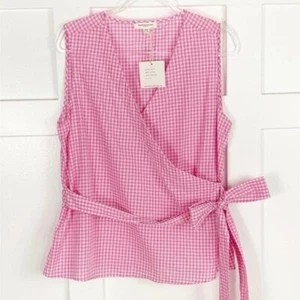Beachlunchlounge Marley Pink Gingham Shirt Medium NWT - Picture 1 of 5