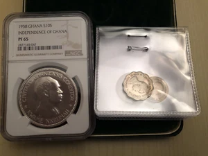 Ghana 1958 Year Full Coin Set NGC PF65 Rare - Picture 1 of 3
