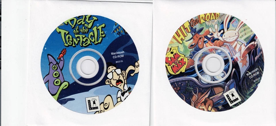 Maniac Mansion Day of the Tentacle & Sam & Max Hit The Road Mac New Cds Only - Image 1 of 2