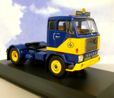 IXO 1/43 D/CAST 1971 VOLVO F88 TRUCK CAB/TRACTOR ASG TRANSPORT BLUE/YELLOW TR034 - Image 1 of 4