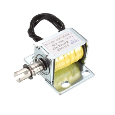 DC Push Pull Type Solenoid Electromagnet, DC12V 18W 0.8N 10mm, Open Frame Type - Image 1 of 4
