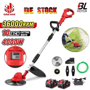 10 ZOLL Akku Rasentrimmer Elektro Freischneider Motorsense mit 2 Batterie DE - Bild 1 von 18