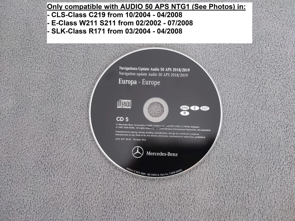 CD Navigation Mercedes AUDIO 50 APS NTG1 ESPAÑA SPANIEN PORTUGAL 2018/2019 - Bild 1 von 2