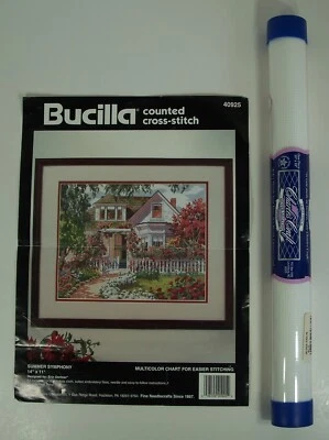 Bucilla Counted X-Stich Summer Symphony - 14"x11" - 14 count-Pattern & Aida Only - Image 1 of 4