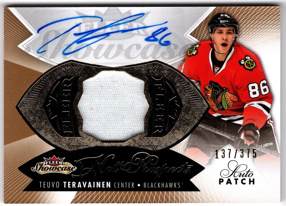2014-15 UD Fleer Showcase Hot Prospects Auto Patch TEUVO TERAVAINEN 189 #/375 RC - Image 1 of 1