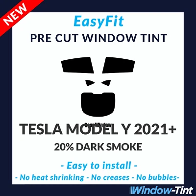Easyfit Static Vor Cut Fenster Getönt für Tesla Modell Y 2021 20% Dunkel Hinten - Bild 1 von 3