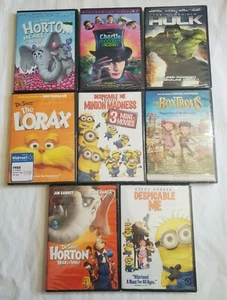 Lot Of 8 NEW Family DVDs Dr. Seuss Minions Hulk Charlie And The Chocolate... - Picture 1 of 11
