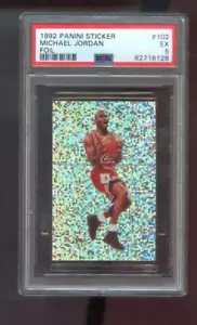1992-93 Panini Sticker Foil #102 Michael Jordan PSA 5 Graded Card 92-93 1993 NBA - Picture 1 of 2