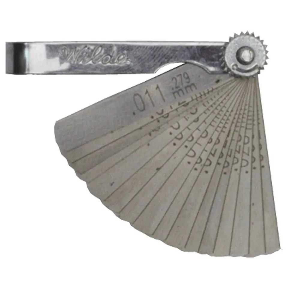 Juego de manómetros de encendido Wilde 510 con 16 hojas .011-.032 1/4" X 1-3/4" Hecho en EE. UU. Foto 1 de 1