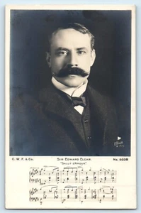 POSTCARD EDWARD ELGAR COMPOSER - C W F & Co - RPPC SONG CARD ELLIOT & FRY - Picture 1 of 3