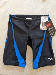 TYR Youth Boy's Alliance SPL Jammer Swimsuit, Black Blue, Size 22 - Picture 1 of 2