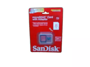 Sandisk microSDHC Card with adapter NOS on card vintage memory computer 8GB - Picture 1 of 3