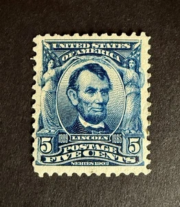 USA Briefmarkensammlung Scott#304 5c Lincoln postfrisch H OG schön zentriert - Bild 1 von 2