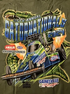 CAMISETA NHRA DRAG RACING OFICIAL 2024 GATOR NATIONALS verde talla grande - Imagen 1 de 4