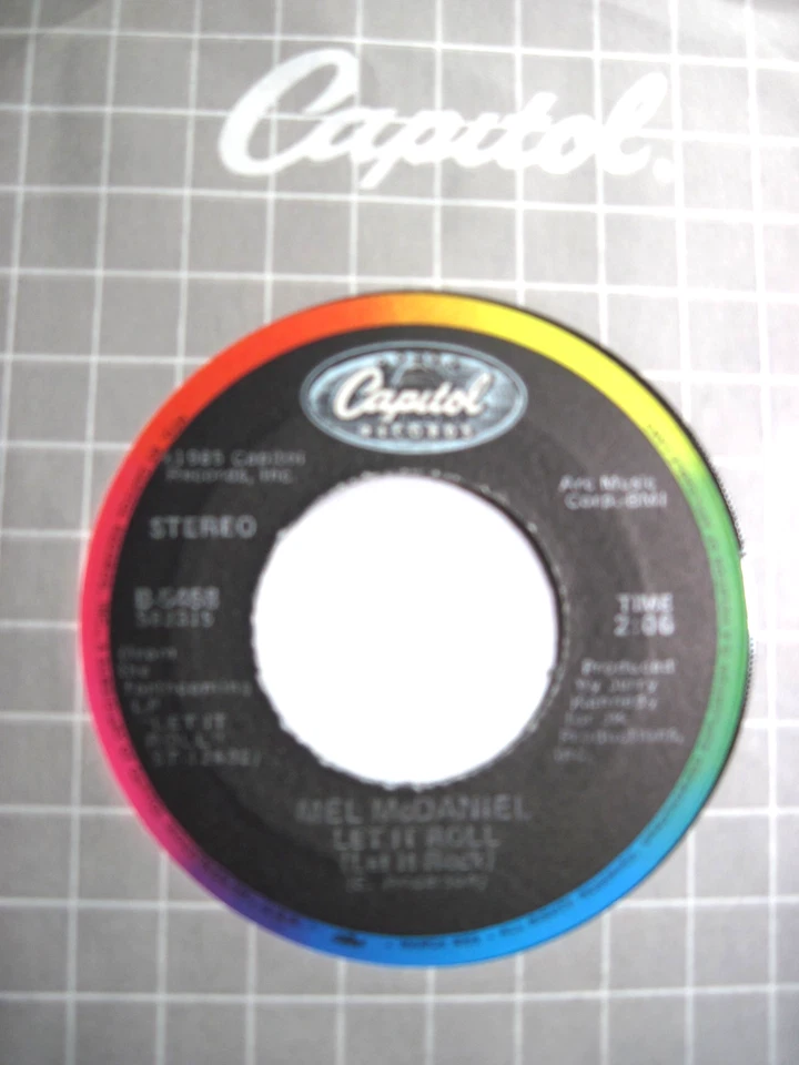 MEL McDANIEL * 45 * Let It Roll (1960 Chuck Berry Song)* 1985 #6 * UNPLAYED MINT - Image 1 of 1