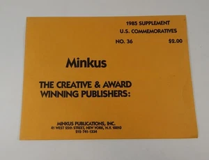 Minkus EE. UU. Conmemorativos No. 36 páginas de álbum de estampillas complementarias 1985 - Imagen 1 de 2
