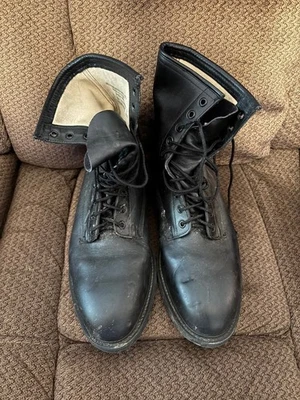 Vintage Wolverine 1994 Black Leather Steel Toe Combat Military Boot Size 12 R - Image 1 of 4