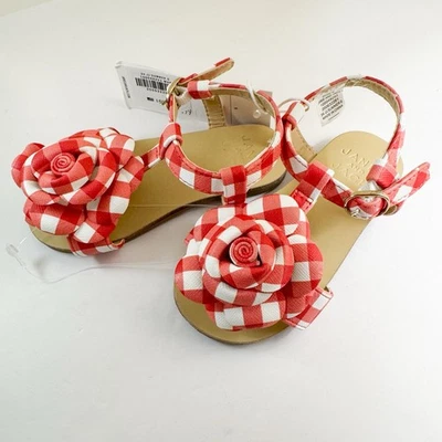 Sandalias Janie & Jack Rojo Flor Guinga, 6T Niñas Pequeñas ¡NUEVAS CON ETIQUETAS! Foto 1 de 4
