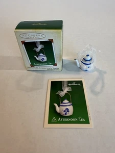 Hallmark Keepsake Té de la Tarde Porcelana y Metal Tetera Miniatura Ornamento 2005 - Imagen 1 de 5
