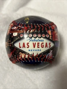 Baseballball dunkelblau Himmel Las Vegas Streifen Glanz Souvenir - Bild 1 von 5