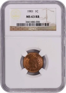 1901 Indian Cent MS63RB NGC - Picture 1 of 2