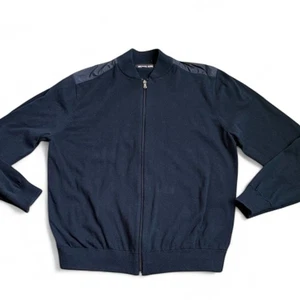 Michael Kors Full Zip Sweater Mens XL Navy - Picture 1 of 9