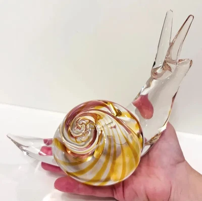 Vintage Murano Glass BIG Seguso AV (Livio Seguso) Snail w/Oggetti Label - image 1 of 4