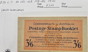 Commonwealth of Australia 1952-3 B56C.T WAX LEAVES 3½d KGVI booklet pink stitch - Bild 1 von 8