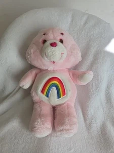 Vintage 1983 Care Bears Cheer Bear 13" Plush by Kenner–Pink Rainbow Belly–Taiwan - Picture 1 of 9