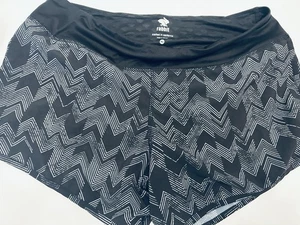 Rabbit Running Shorts Sz Medium Chevron Pattern Black  - Picture 1 of 2