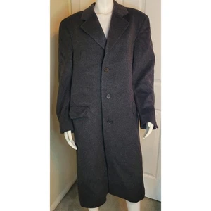 Cross & Winsor Wool Cashmere Blend Overcoat Long Trench Men's 44R Gray - Picture 1 of 10